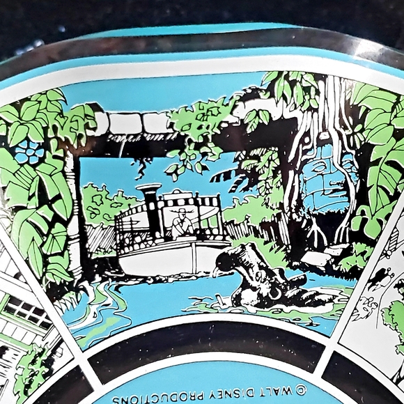 Vintage Walt Disney World MAGIC KINGDOM Blue Souvenir Glass Candy Plate - Picture 6 of 9